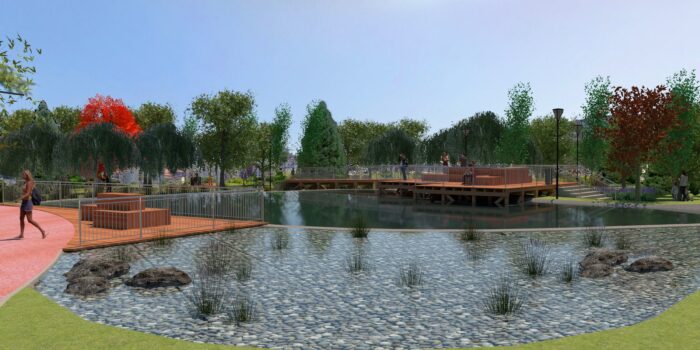 Un lago, un bosquete y dos muelles de madera: así quedará el nuevo Parque Etxebarria