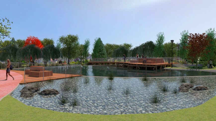 Un lago, un bosquete y dos muelles de madera: así quedará el nuevo Parque Etxebarria