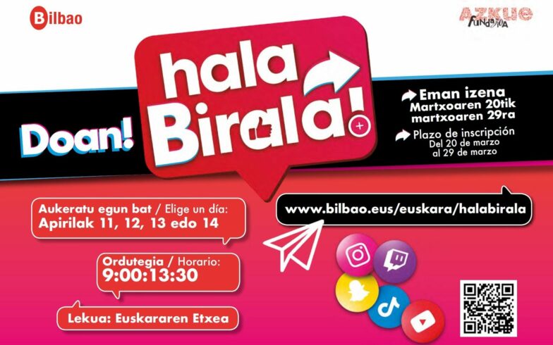 Bilbao pone en marcha ‘Hala Birala!’, programa de ocio en euskera sobre RRSS