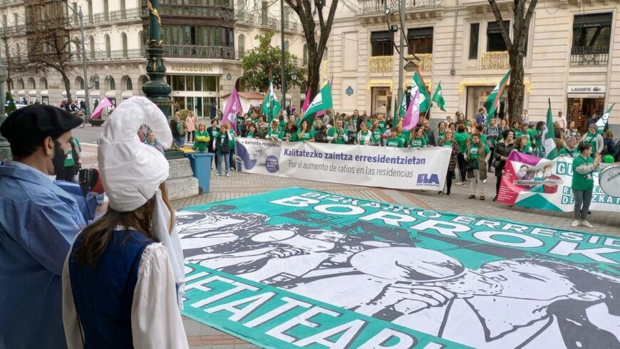 Trabajadoras de residencias de Bizkaia se manifestarán este sábado por las calles de Bilbao
