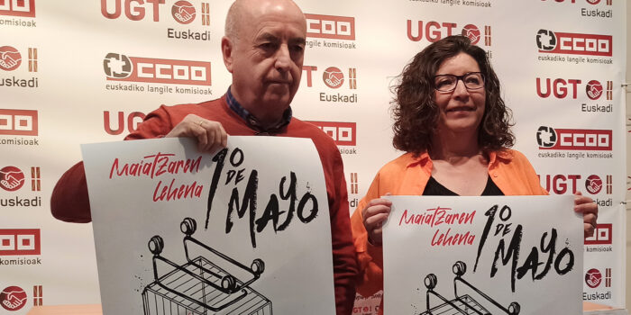 UGT y CCOO Euskadi presentan los actos del 1 de Mayo