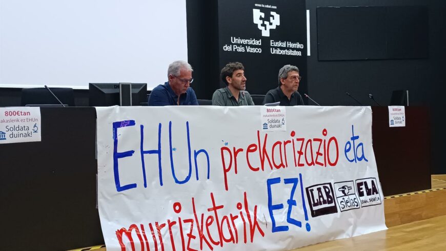 Mil profesores de la UPV/EHU muestran su apoyo al movimiento de docentes contra la nueva política de sustituciones