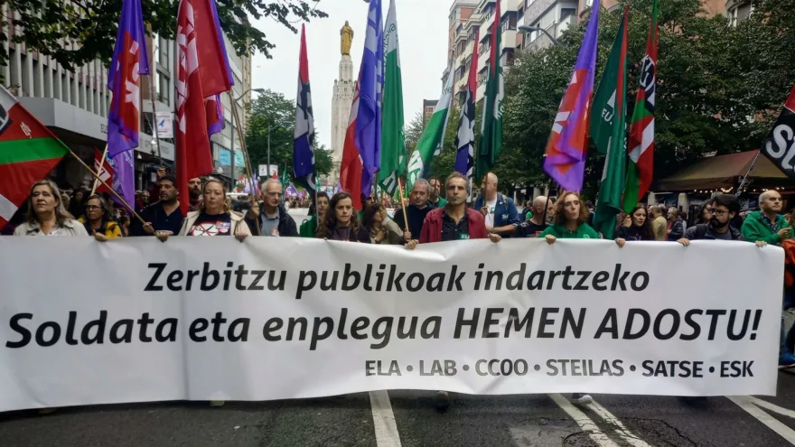 Los sindicatos califican de «muy amplio» el seguimiento de la huelga en el sector público vasco a primera hora de la mañana