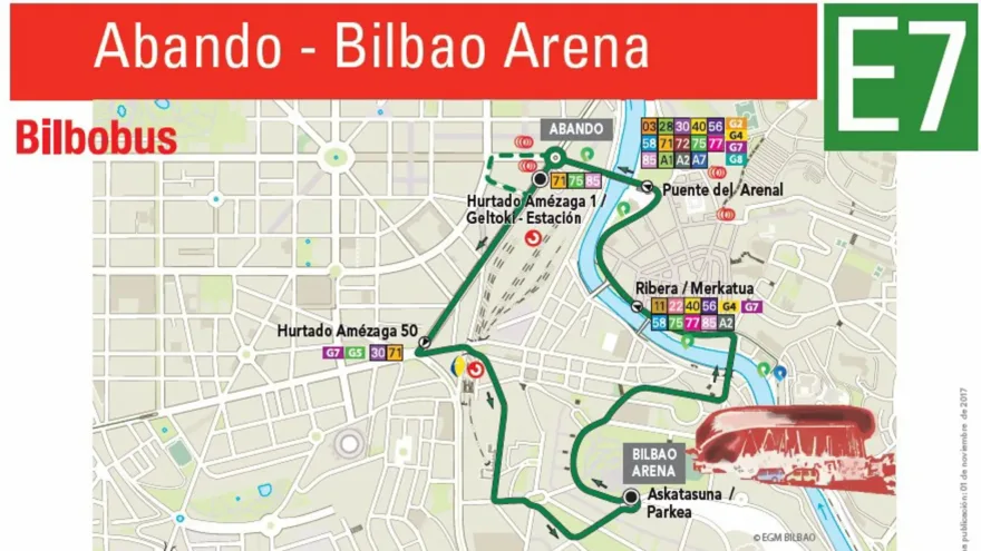 Bilbobus ofrece este sábado un servicio de lanzadera para el partido del Bilbao Basket