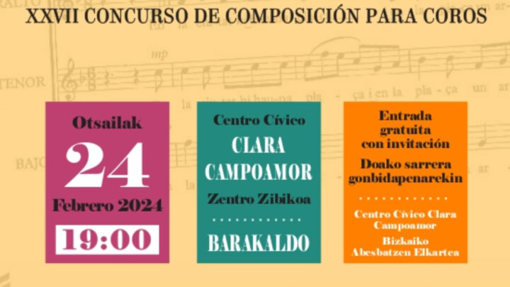 La Federación de Coros de Bizkaia organiza un Concierto Coral en Barakaldo