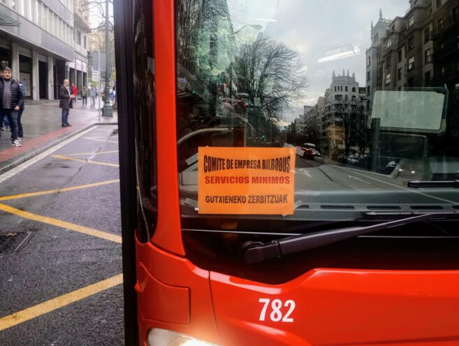 Este martes huelga de 24 horas en Bilbobus que plantea mas paros en marzo
