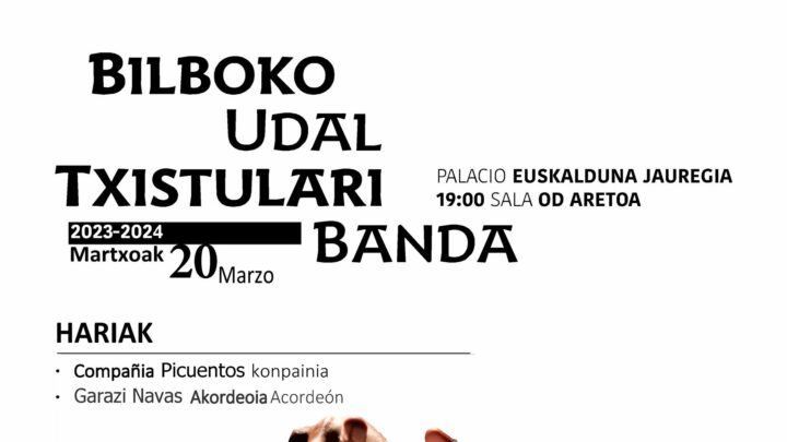 La Banda Municipal de Txistularis de Bilbao ofrece el miércoles un concierto que combina música y títeres