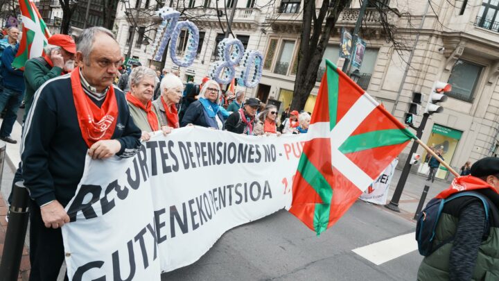 Los pensionistas vascos se manifestarán este jueves en Vitoria para reivindicar una pensión mínima digna de 1.080 euros