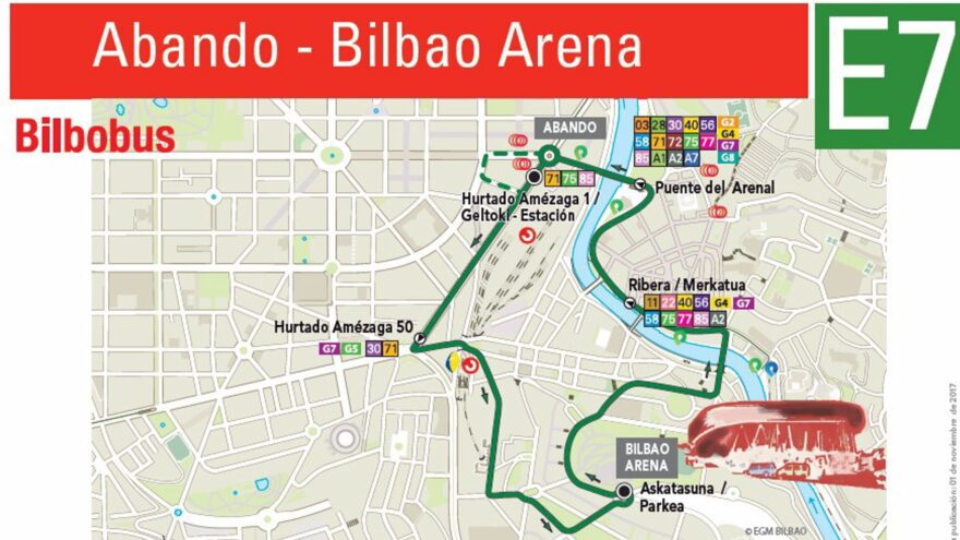 Bilbobus ofrecerá el domingo el servicio de lanzadera para el partido de baloncesto entre Bilbao Basket y Obradoiro