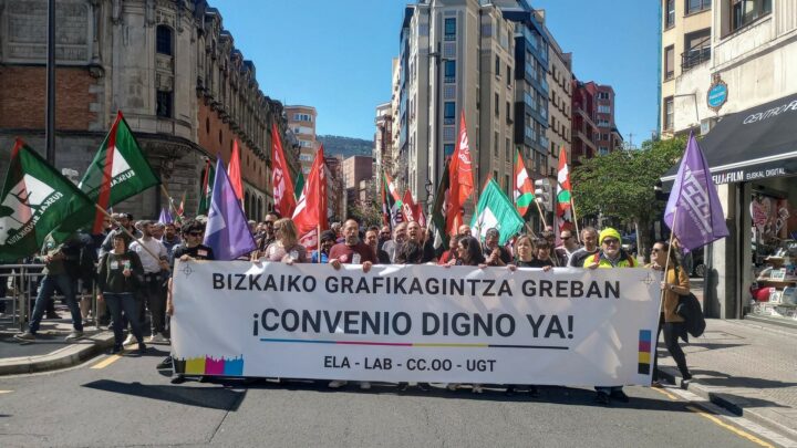 Continúa la huelga en Artes Gráficas Bizkaia en mayo ante el «caso omiso» de Cebek a negociar