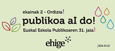 Banner de Euskal Eskola Publikoaren Jaia en Bilbao