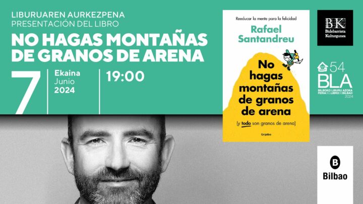 Rafael Santandreu cierra el viernes las actividades de la Feria del Libro en Bidebarrieta Kulturgunea de Bilbao
