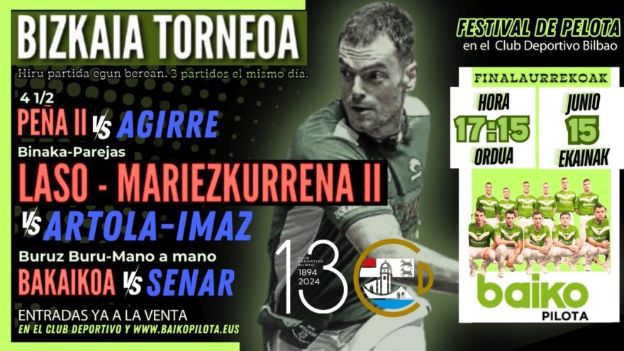 El Torneo Bizkaia de pelota llega este sábado al Depor