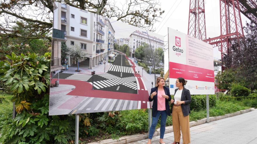 Getxo inicia las obras del bidegorri de Eduardo Coste, que favorecerá el eje interurbano ciclista con Bilbao