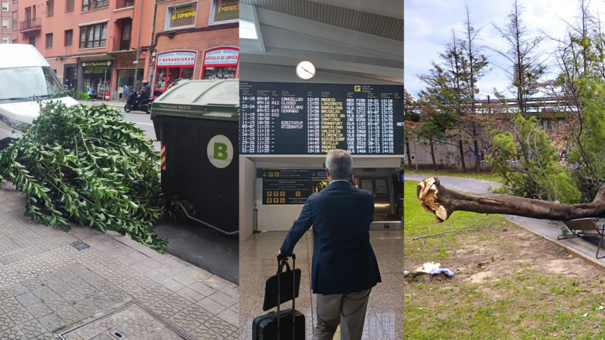 El temporal provoca cerca de 800 incidencias en Euskadi y 42 cancelaciones de vuelos en Loiu