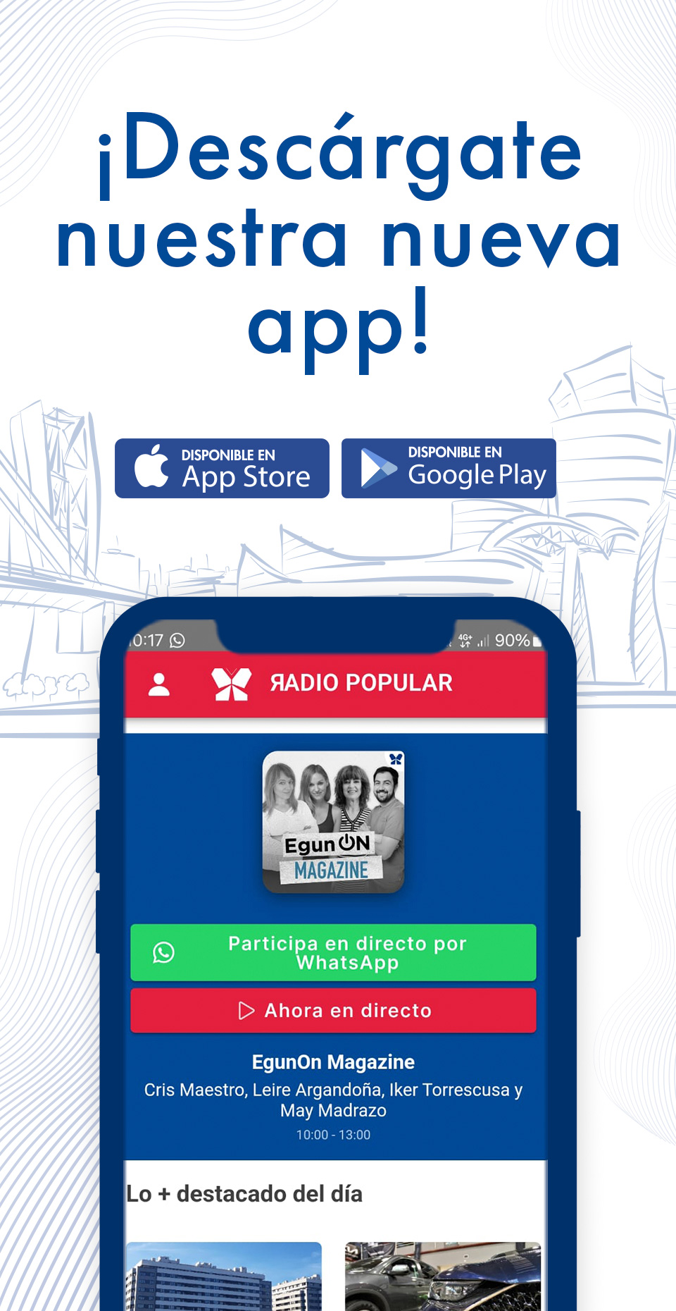 Banner de Nueva App de Radio Popular – Herri Irratia en Bilbao