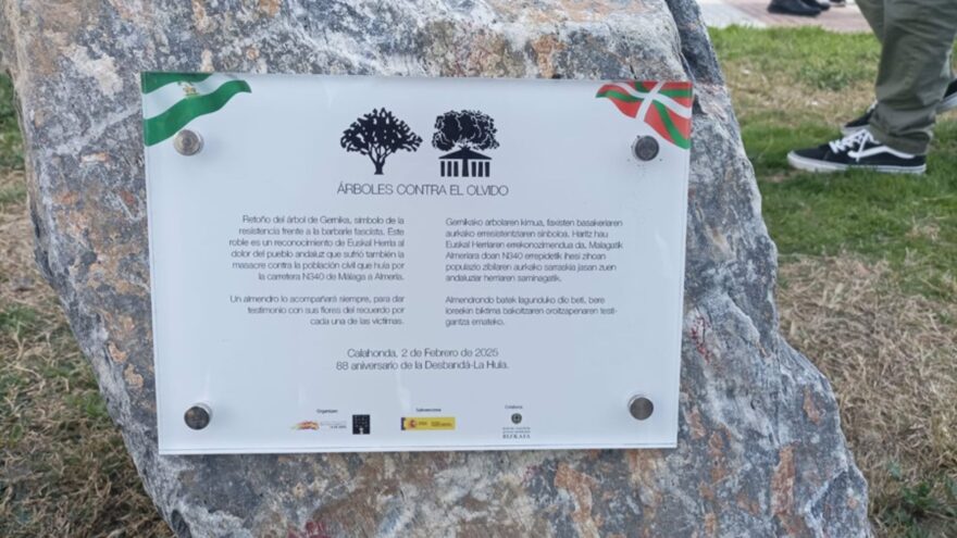 Calahonda planta un retoño del Árbol de Gernika en homenaje a las víctimas de la «Desbandá»