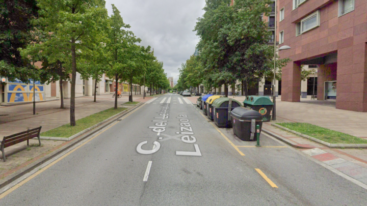 Corte de tráfico en la calle Lehendakari Leizaola por obras