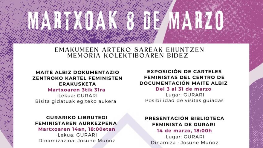 Getxo conmemora el 8M con actividades para fortalecer la memoria feminista