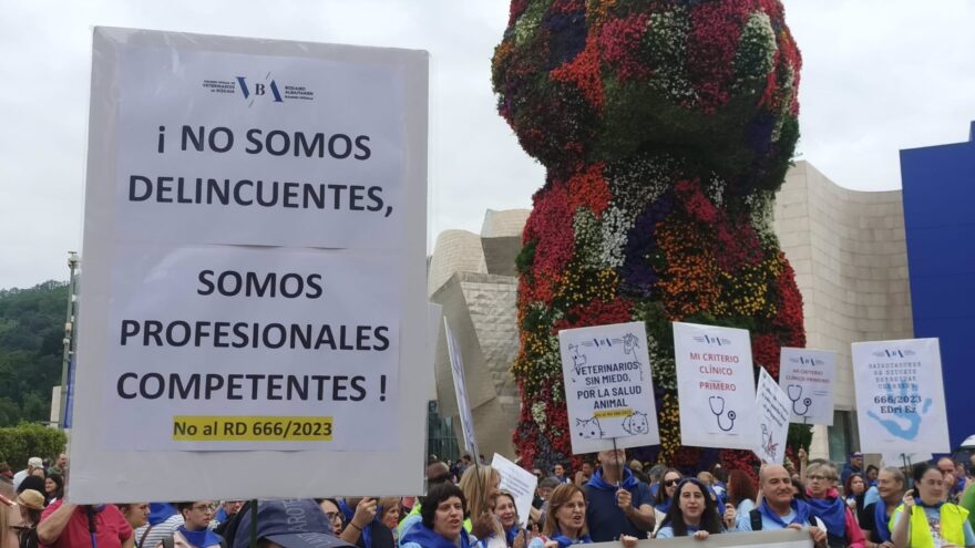 Veterinarios de Bizkaia se manifiestan por «una regulación lógica» que garantice el «acceso rápido a los tratamientos»