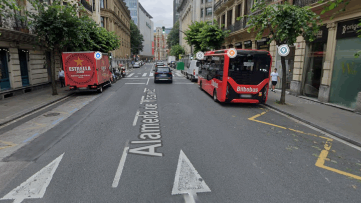 Ocupación de carril en Alameda Mazarredo este jueves