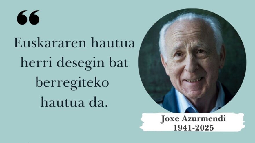 Fallece el filósofo y pensador Joxe Azurmendi a los 84 años