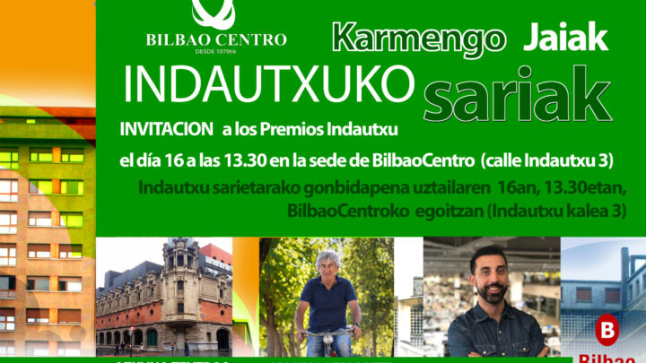 Unai Izquierdo, Marino Lejarreta y Azkuna Zentroa, protagonistas de los Indautxuko sariak 2025