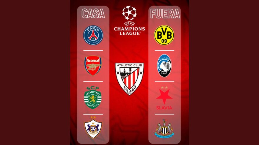 PSG y Arsenal serán los rivales más duros del Athletic en Champions