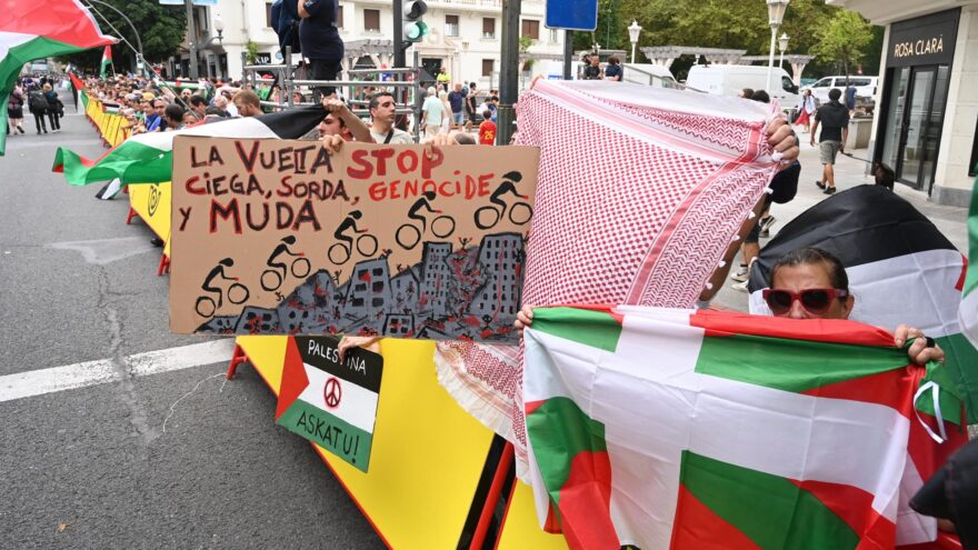 Concentración en Bilbao en «solidaridad» con los detenidos en las protestas en La Vuelta