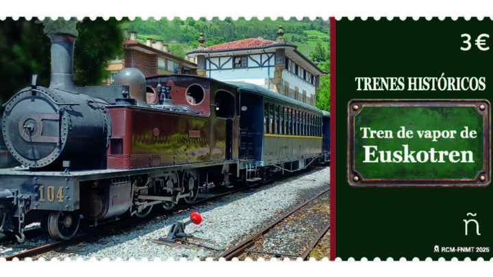 Correos lanza un sello y una postal en homenaje al tren de vapor de Euskotren