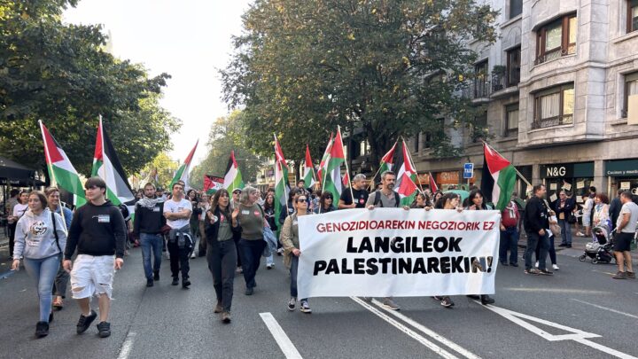 Gran seguimiento de la huelga en Euskal Herria por la solidaridad con Palestina