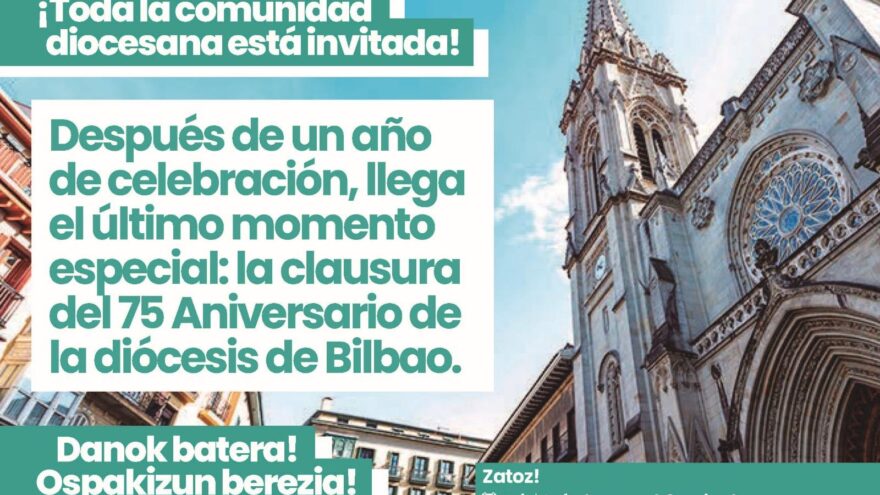 La diócesis de Bilbao sella su 75 aniversario con una cápsula del tiempo en una misa de clausura