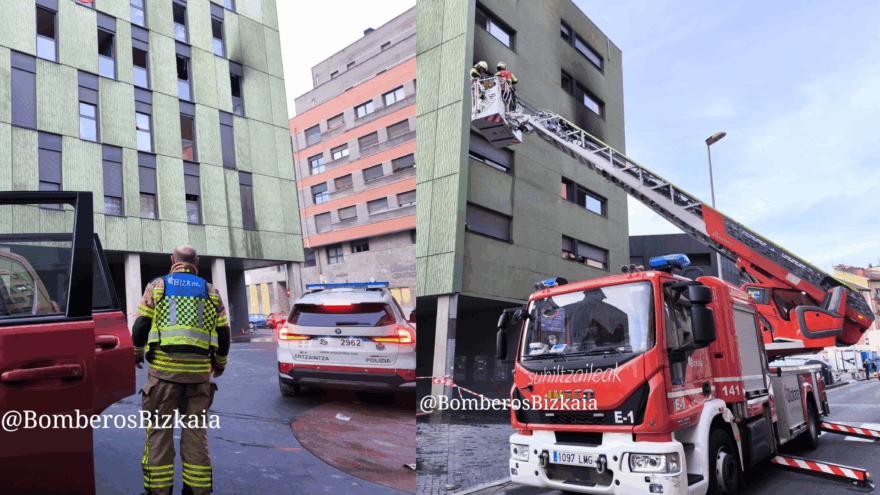 Cuatro heridos, uno de ellos grave, en un incendio en una vivienda en Barakaldo