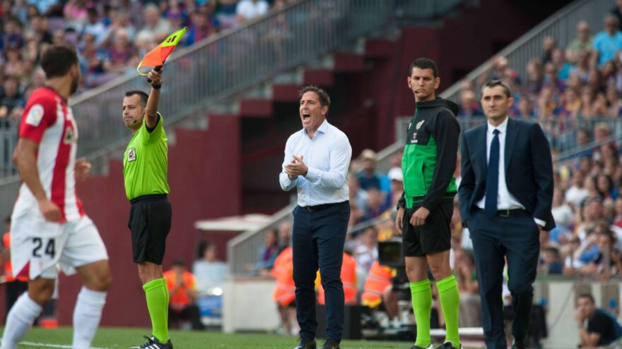 Valverde fue protagonista involuntario del último punto del Athletic en el Camp Nou