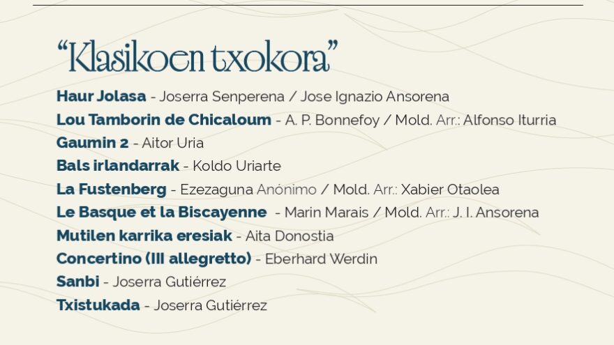 Homenaje al txistu y el piano en el Euskalduna con el concierto ‘Klasikoen txokora’