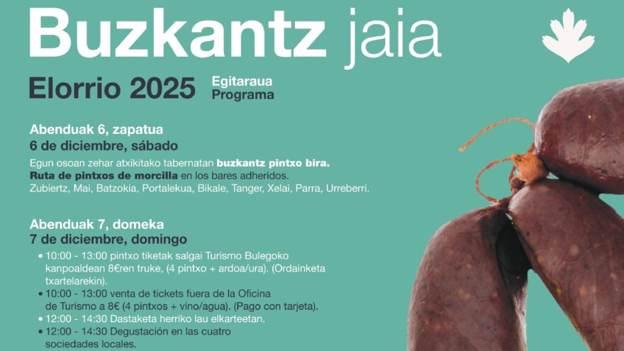 Elorrio celebra del 6 al 9 de diciembre la fiesta gastronómica Buzkantz Jaia