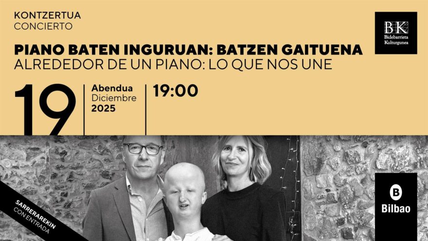 Un concierto alrededor del piano cerrará la programación cultural de 2025 en Bidebarrieta Kulturgunea