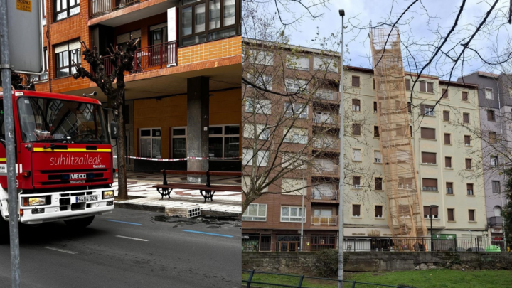 Barakaldo sufre el envite del fuerte viento que azota hoy Bizkaia