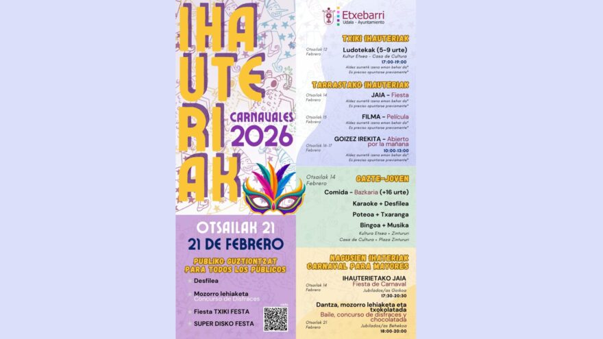 Etxebarri celebra el 21 de febrero su III Desfile de Carnaval