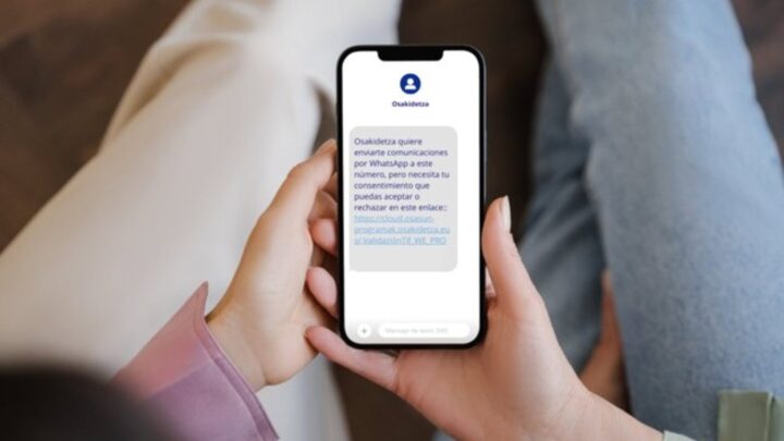 Osakidetza pedirá por SMS el permiso para enviar avisos sanitarios por WhatsApp