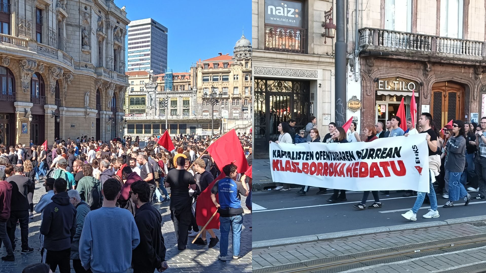 Jornada de lucha en Bilbao: Cientos de personas salen a la calle