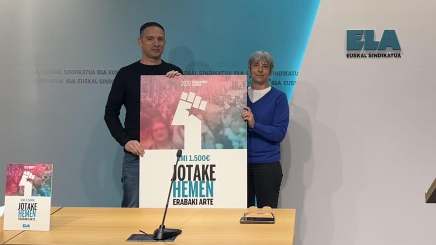 ELA insta a Pradales a que «haga suya la reivindicación de los 1.500 euros» por el 1 de mayo