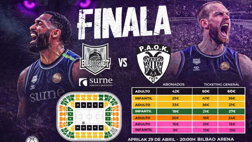 Arranca la venta para la final europea del Bilbao Basket en casa