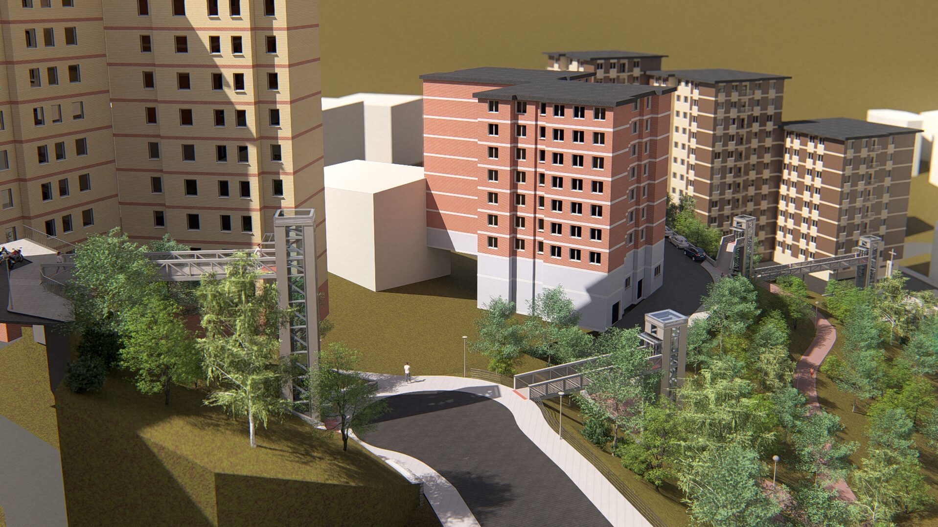 Panorámica de Basauri con zonas de fuerte pendiente