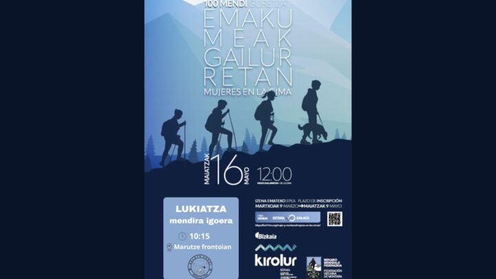 “Mujeres en la cima”: 1.300 mujeres llenarán 100 cumbres de Bizkaia el 16 de mayo