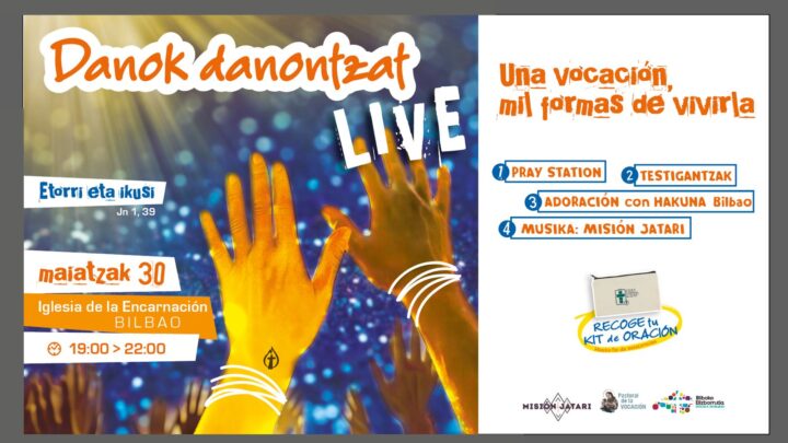 Encuentro para celebrar la vocación el sábado 30 de mayo en la Iglesia de la Encarnación de Bilbao