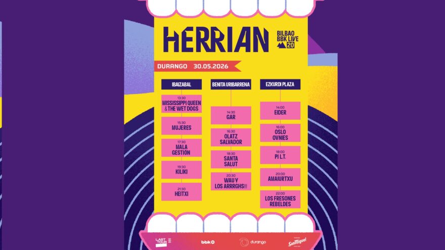 Herrian lleva a Durango el 20 aniversario de Bilbao BBK Live con 14 conciertos gratuitos