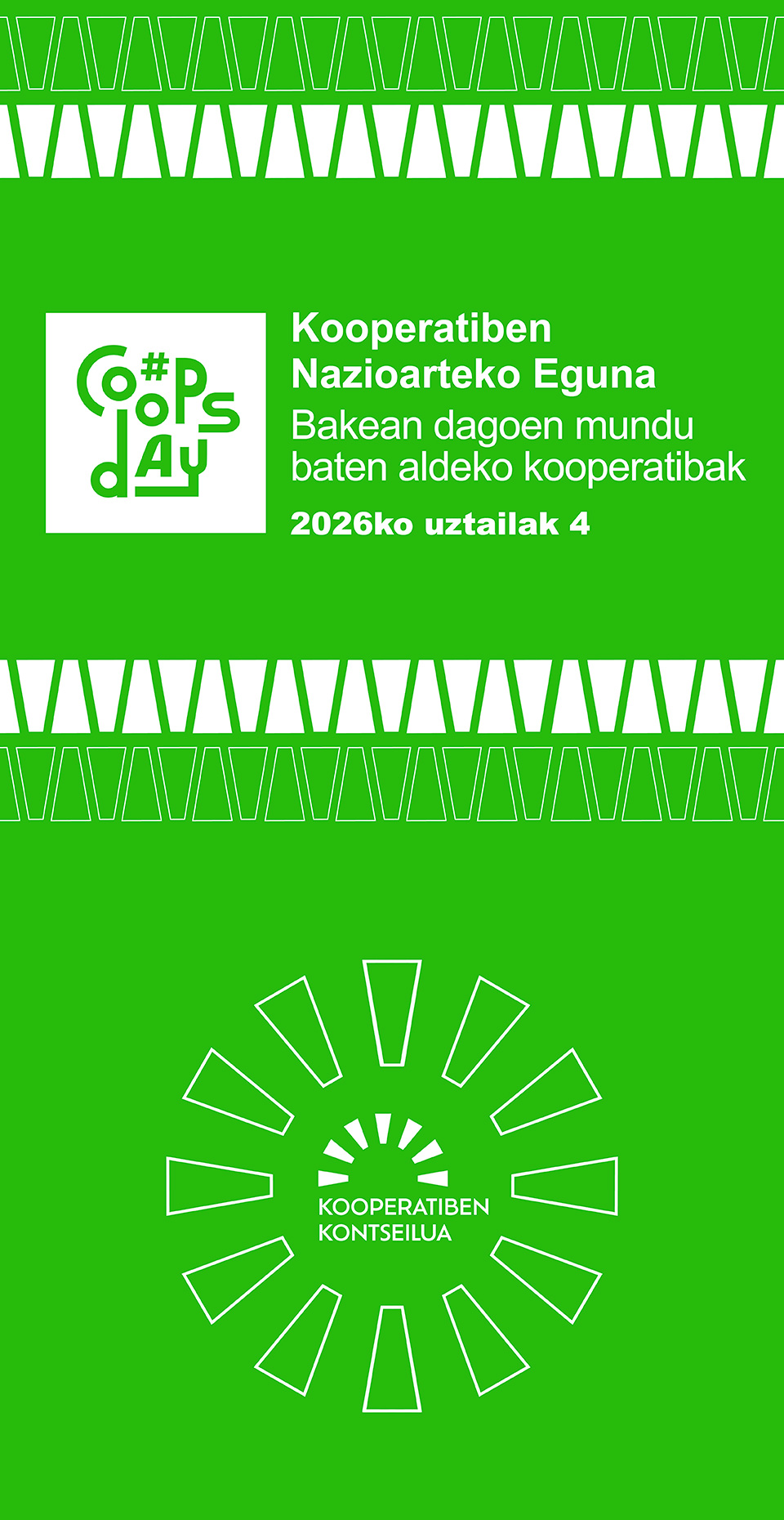 Banner de Kooperatiben Nazioarteko Eguna en Bilbao