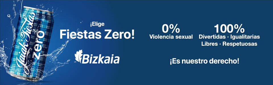 Banner de Contra agresiones en fiestas en Bilbao