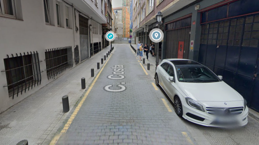 Corte de tráfico en la calle Costa de Bilbao este miércoles